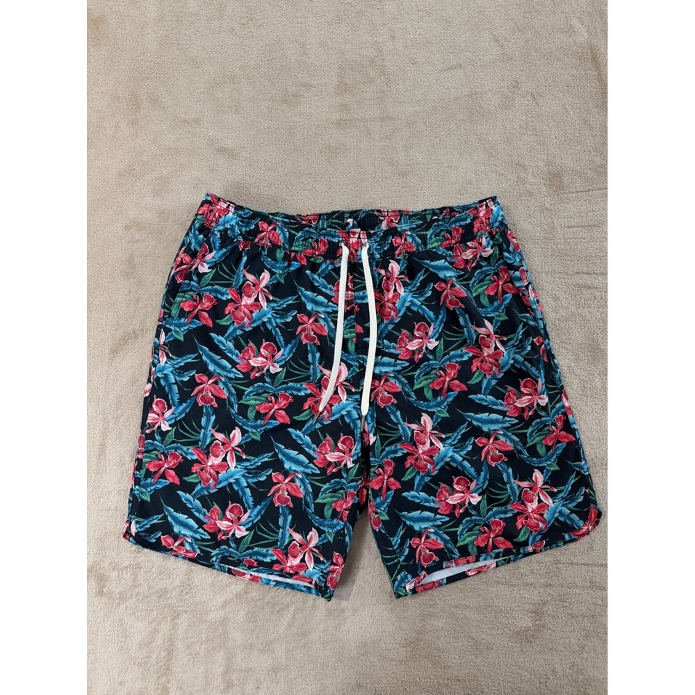 Fair Harbor Swim trunks Shorts Men's XL Colorful Botanical Print AOP Lined EUC